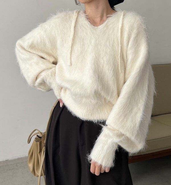  「シャギーニットフーディ」|ニット・セーター|