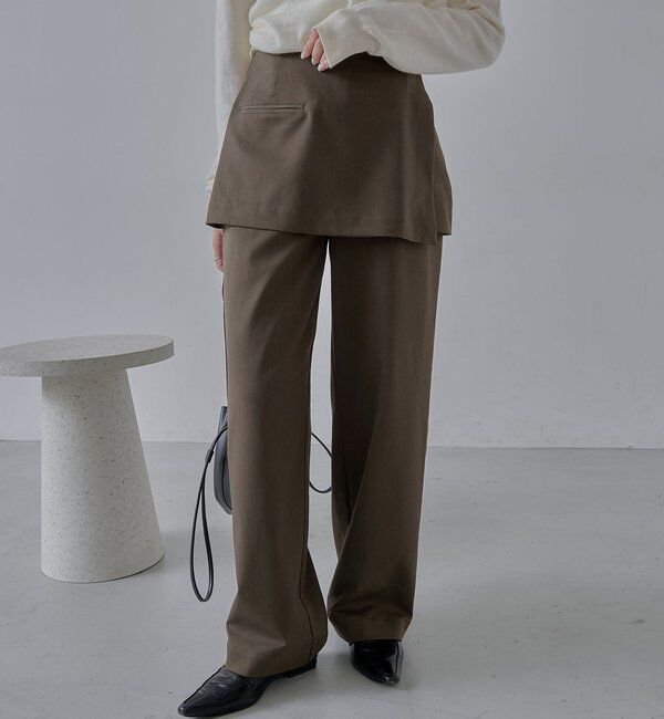  「【低身長サイズあり】ミニレイヤードパンツ」|チノ|