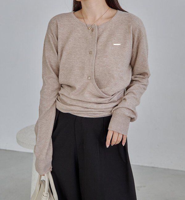  「カーディガン風アシメニット」|ニット・セーター|