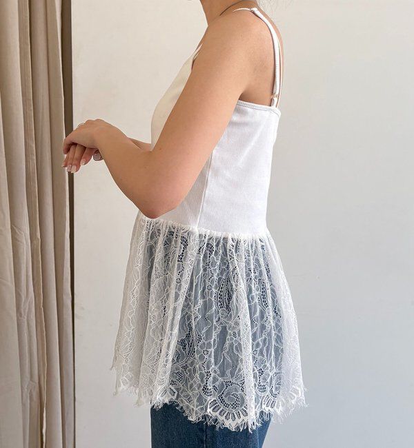  「【新色ブラック/調整可能◎】レースキャミ」|キャミソール|