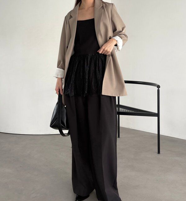  「【新色ブラック/調整可能◎】レースキャミ」|キャミソール|