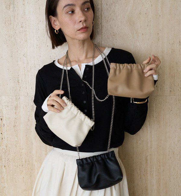  「チェーンギャザーポーチバッグ」|その他|