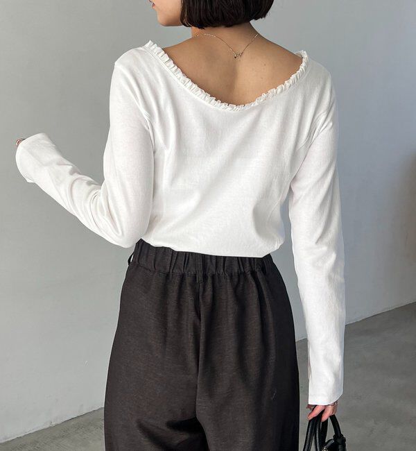  「〈C.L〉フリル襟ボートネックTシャツ」|Tシャツ・カットソー|