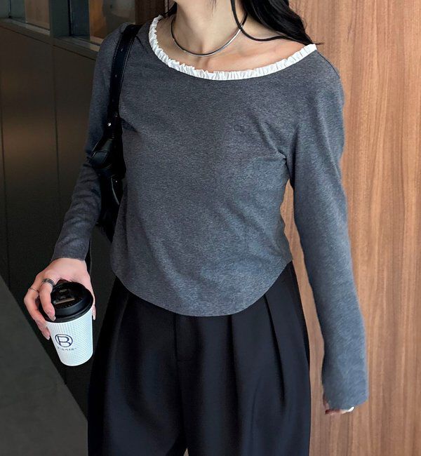  「〈C.L〉フリル襟ボートネックTシャツ」|Tシャツ・カットソー|