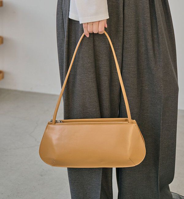  「2ルームミニマルワイドバッグ」|トートバッグ|キャメル