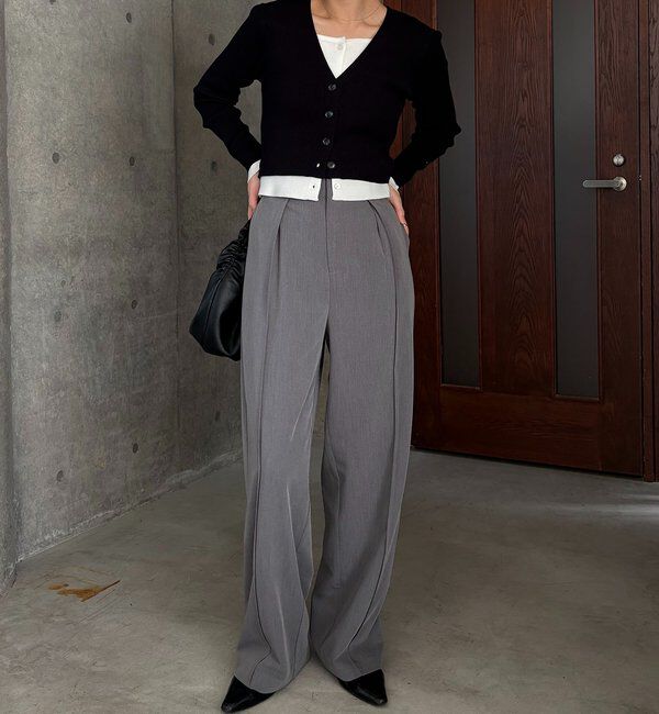  「バイカラーレイヤードカーディガン」|カーディガン|