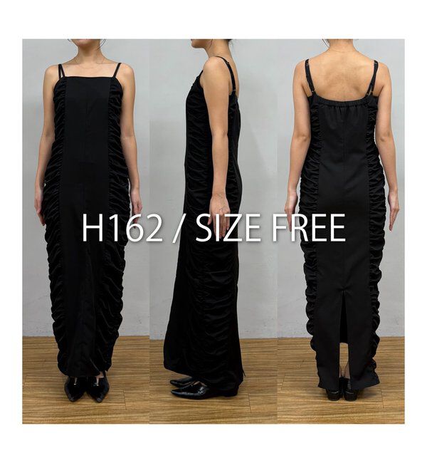  「【セレモニーシーンにも◎】ギャザーキャミワンピース」|ワンピース|