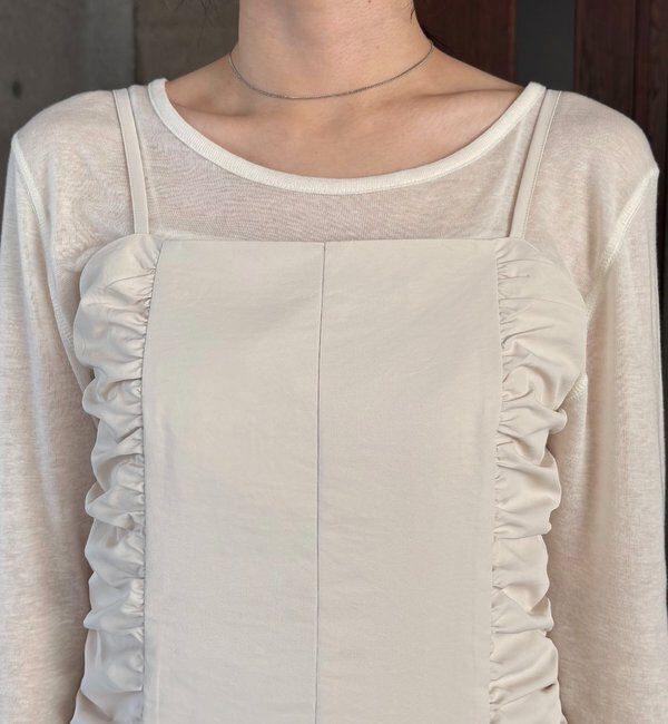  「【セレモニーシーンにも◎】ギャザーキャミワンピース」|ワンピース|