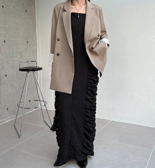  「【セレモニーシーンにも◎】ギャザーキャミワンピース」|ワンピース|