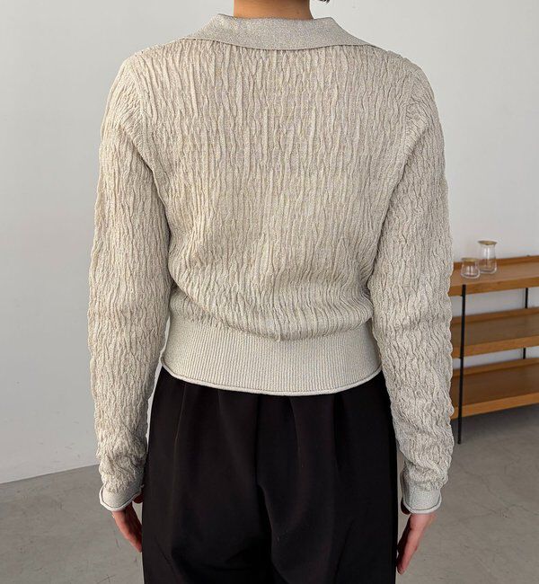  「変形シャーリングポロカーディガン」|カーディガン|