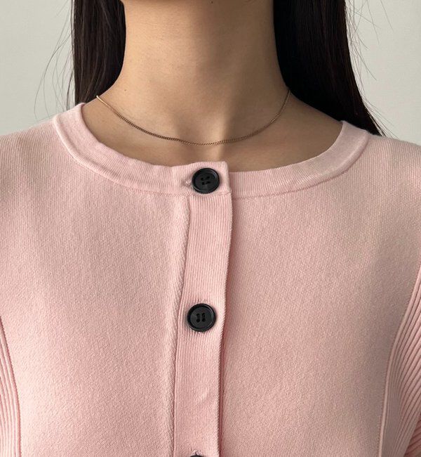  「【WEB/ルミネエスト新宿限定カラー・ピンク】シアースリーブショートカーディガン」|カーディガン|