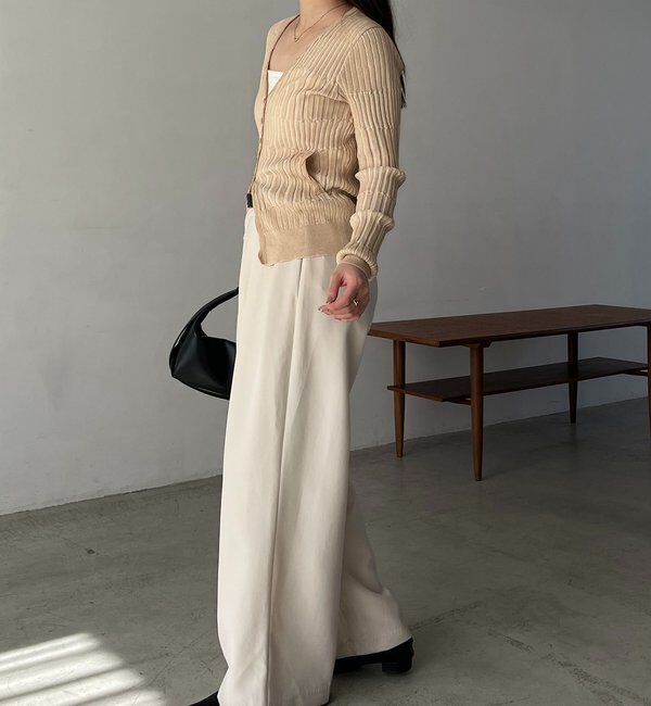  「バイカラーリブカーディガン」|カーディガン|