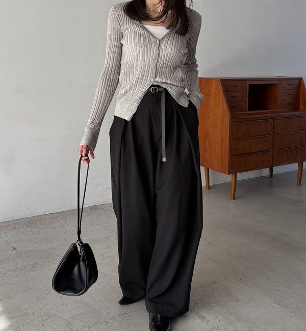  「バイカラーリブカーディガン」|カーディガン|