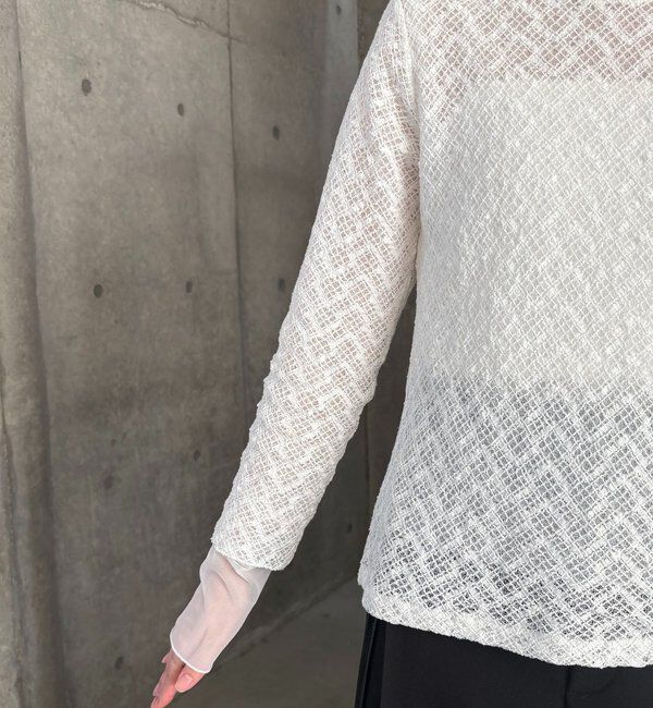  「袖シアーレースT」|Tシャツ・カットソー|