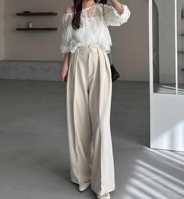  「【yuu企画】ジャガードシアーブラウス」|シャツ・ブラウス|