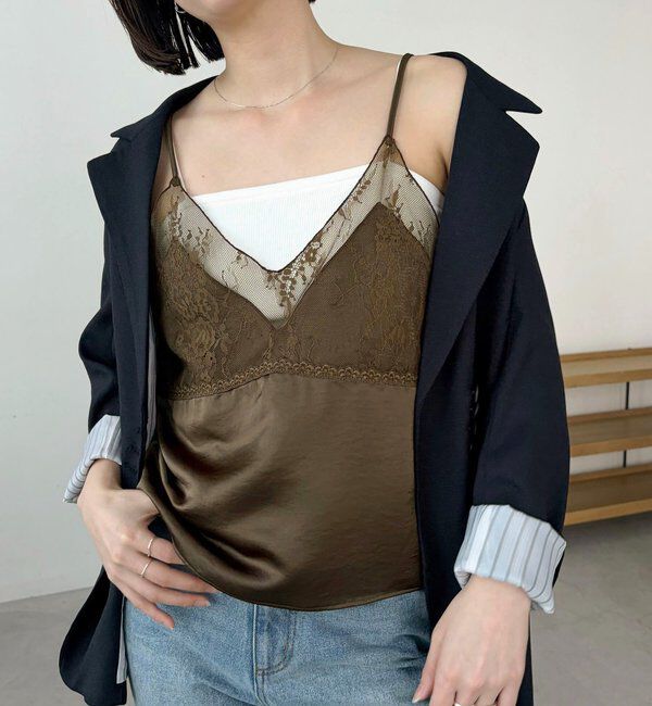  「〈C.L〉ヴィンテージサテンレースキャミ」|シャツ・ブラウス|