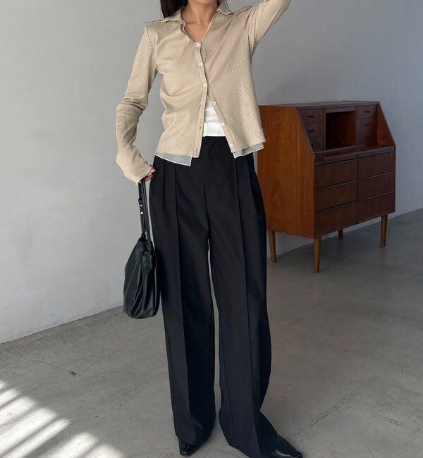  「【サスティナブル】〈C.L〉シアーレイヤードリブロンT」|Tシャツ・カットソー|