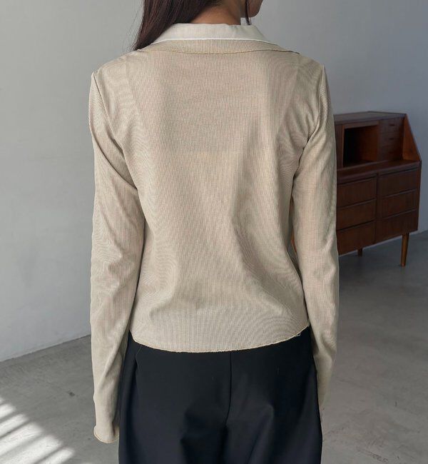  「【サスティナブル】〈C.L〉シアーレイヤードリブロンT」|Tシャツ・カットソー|