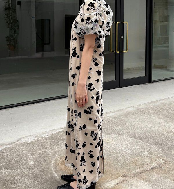  「【オケージョン/サイズ展開あり】フロッキーパフワンピース」|ワンピース|