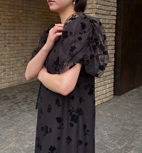  「【オケージョン/サイズ展開あり】フロッキーパフワンピース」|ワンピース|