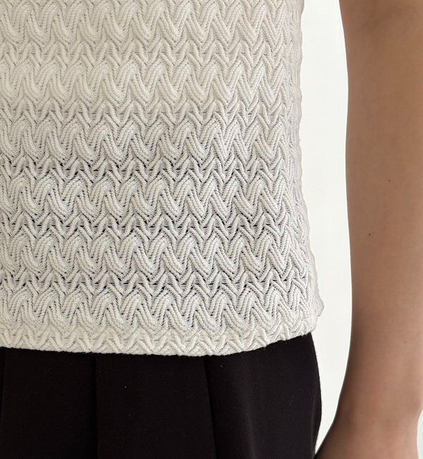  「レースノット5分袖トップス」|Tシャツ・カットソー|