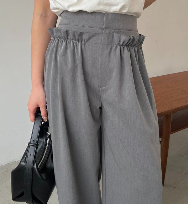  「【低身長サイズあり】ギャザーフリルパンツ」|チノ|