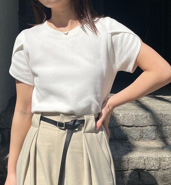  「チューリップスリーブニット」|ニット・セーター|ホワイト