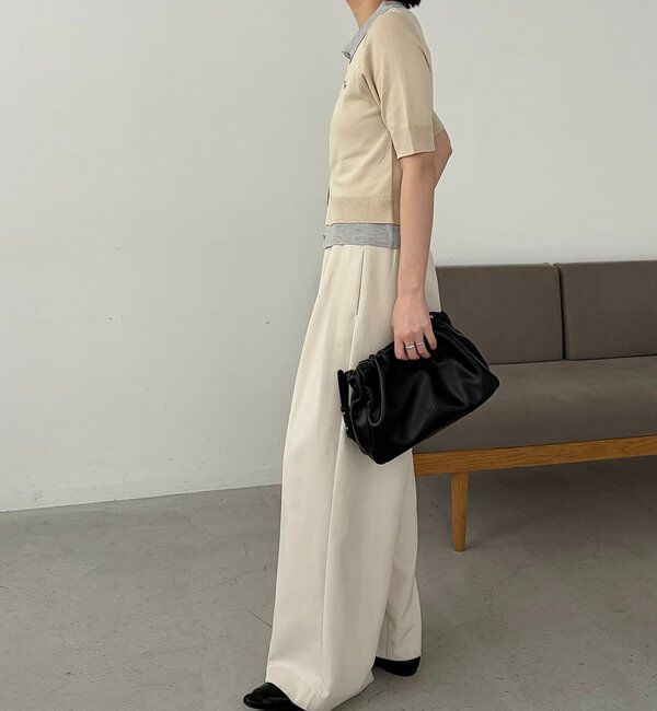  「半袖レイヤードポロニットカーディガン」|カーディガン|