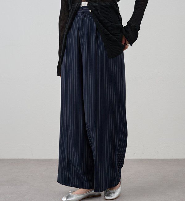  「ストライプウエストデザインパンツ」|チノ|