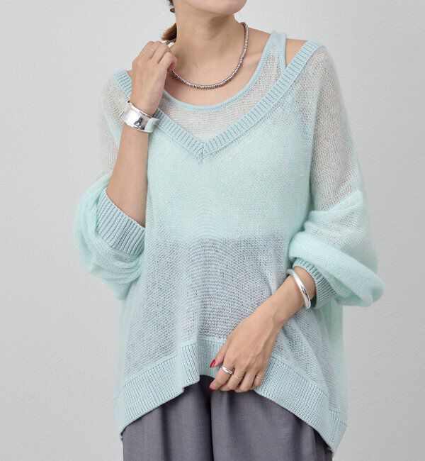  「レイヤードシアーニット」|ニット・セーター|