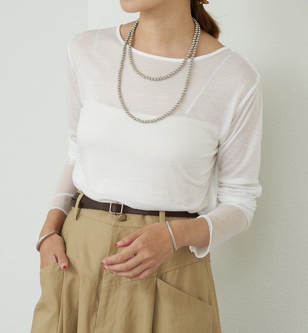  「袖シアーカットソー」|Tシャツ・カットソー|