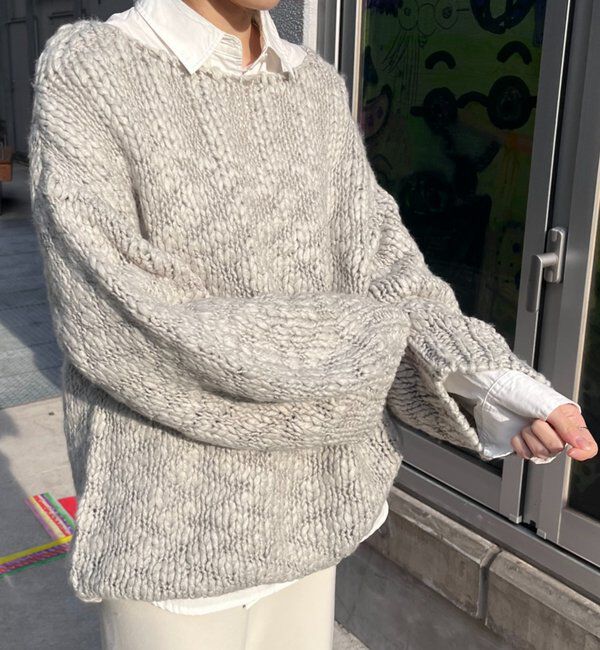  「テクスチャーオーバーニット」|パーカー|