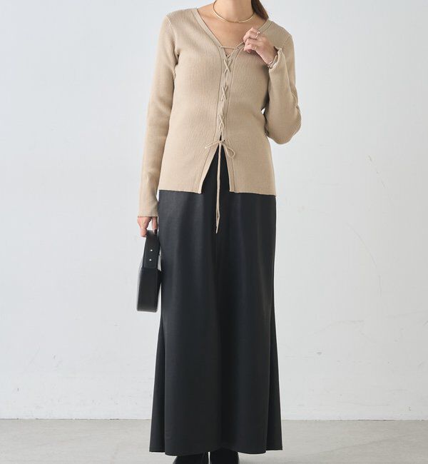  「【前後２WAY仕様】レースアップニット」|パーカー|