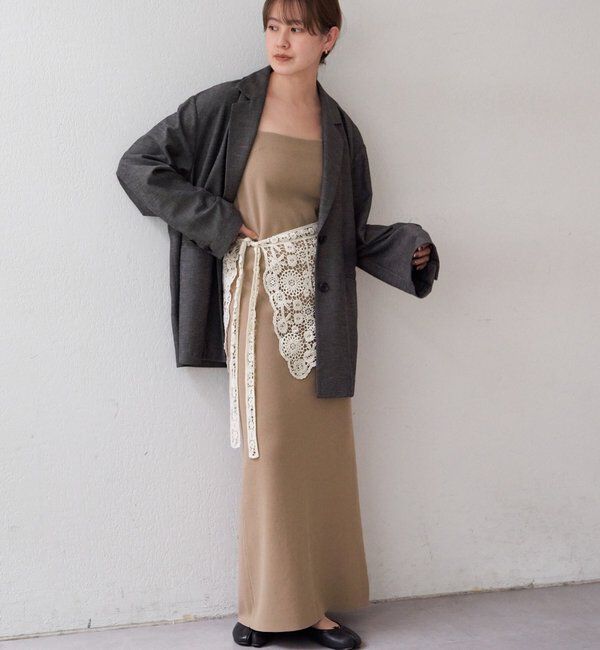  「総針ニットキャミワンピース」|ワンピース|ベージュ