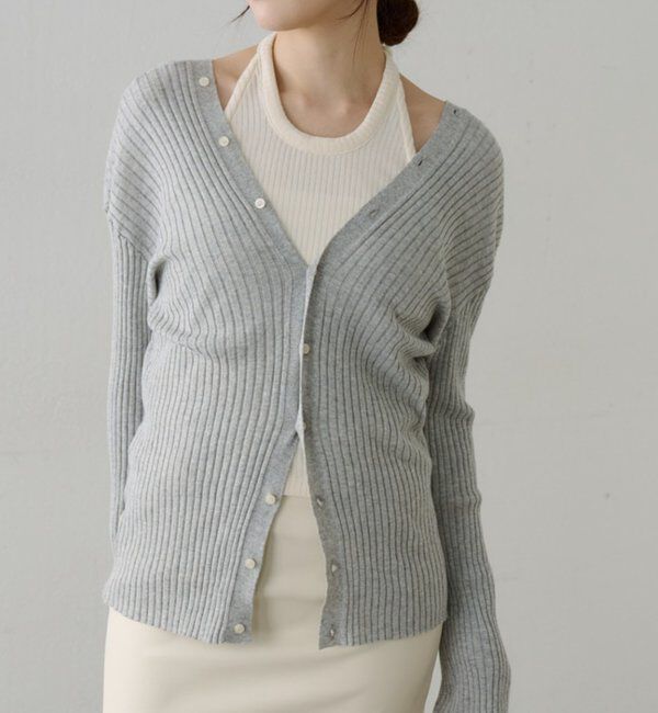  「2WAYリブカーディガン」|カーディガン|グレー