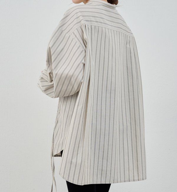  「ストライプギャザーブラウス」|シャツ・ブラウス|