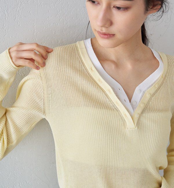  「ヘンリーネックレイヤードニット」|ニット・セーター|