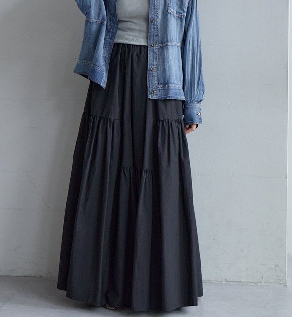  「タフタボリュームスカート」|スカート|ブラック