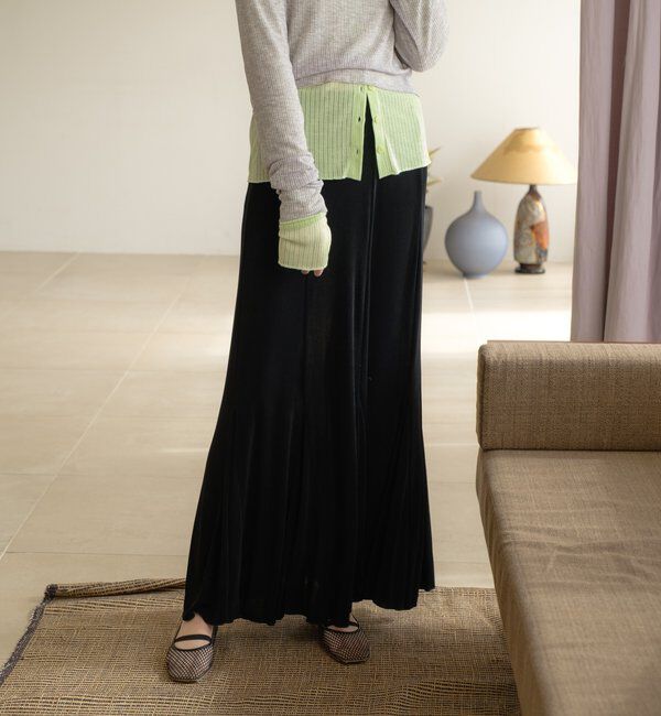  「シアーリブフレアースカート」|スカート|