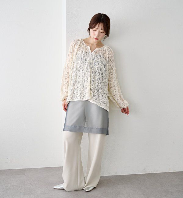  「サイドスリットレースブラウス」|シャツ・ブラウス|