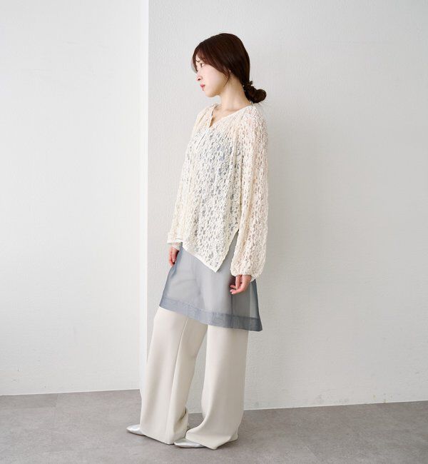  「サイドスリットレースブラウス」|シャツ・ブラウス|