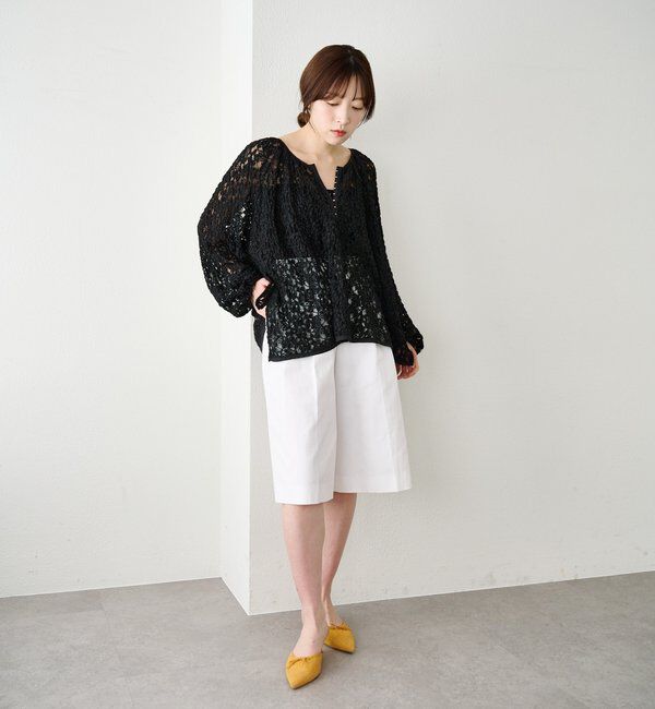  「サイドスリットレースブラウス」|シャツ・ブラウス|