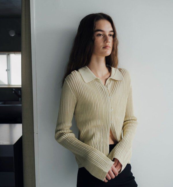  「【Pasterip】 Polo knit summer cardigan」|カーディガン|