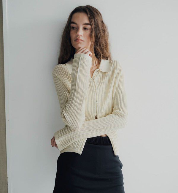  「【Pasterip】 Polo knit summer cardigan」|カーディガン|