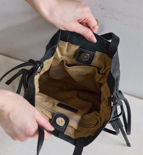  「レザー巾着ショルダーバッグ」|トートバッグ|