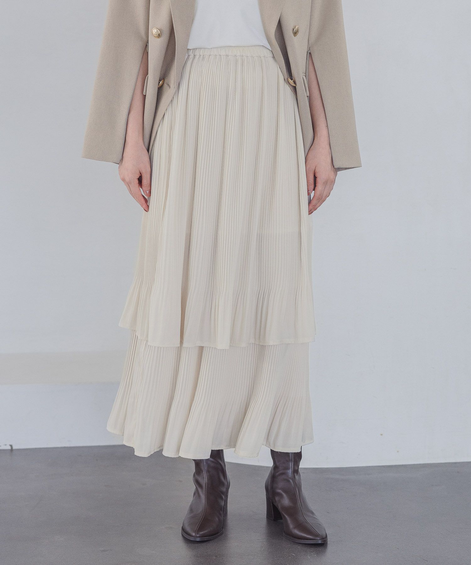 A part by 「ホソプリーツティアードスカート」|スカート|