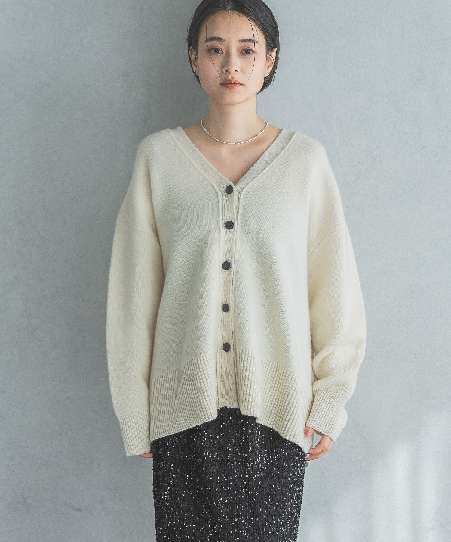 A part by 「カシミヤコンBIG Vネックカーディガン」|ニット・セーター|