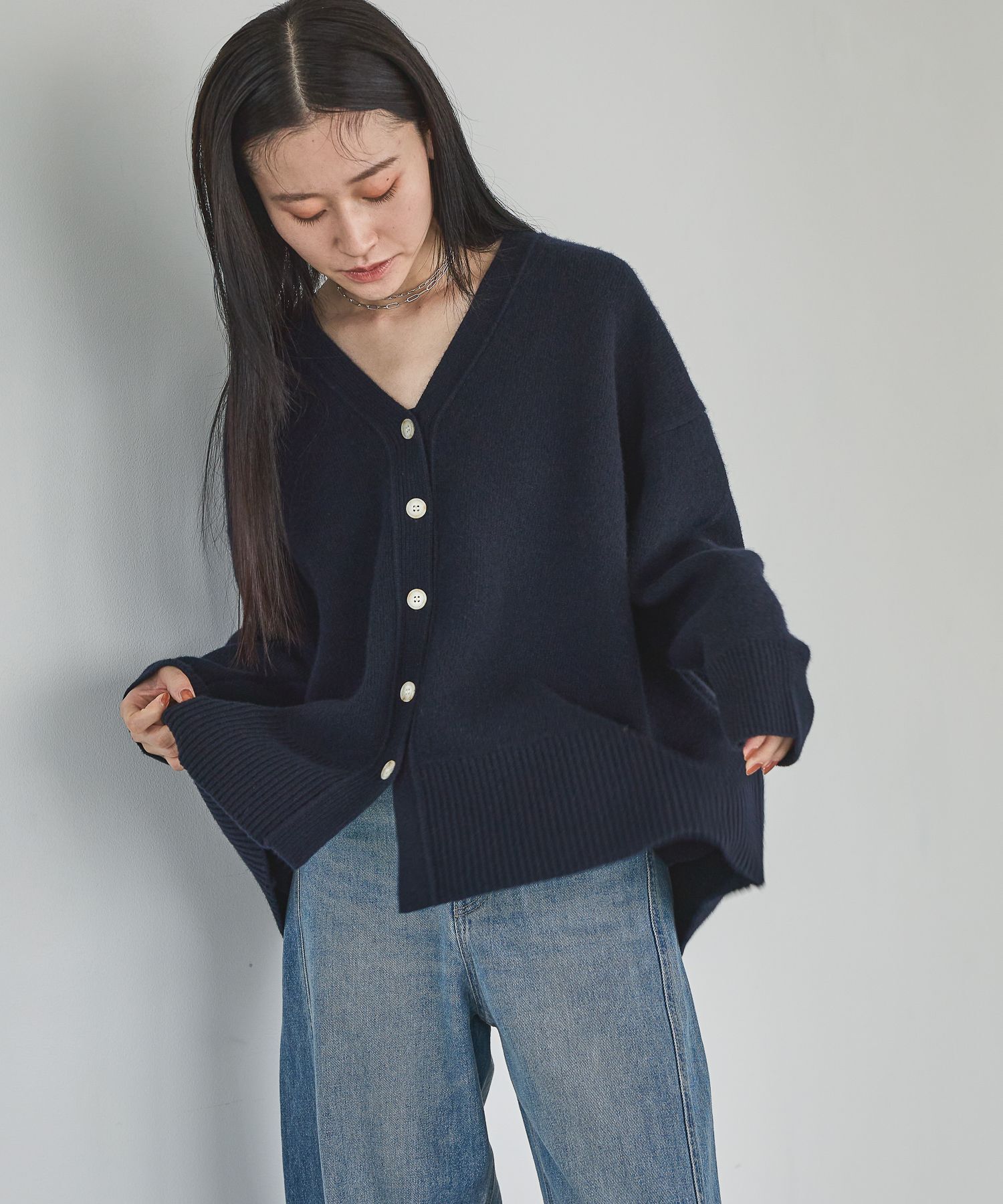 A part by 「カシミヤコンBIG Vネックカーディガン」|ニット・セーター|