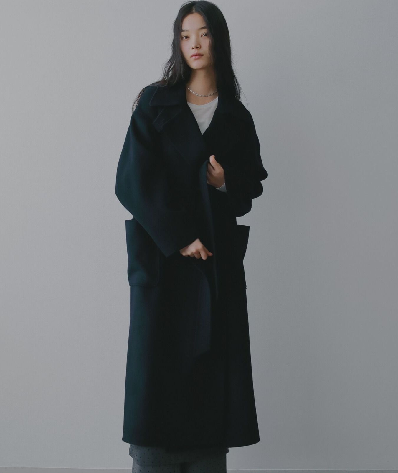 A part by 「カシープ3WAYスタンドロングコート」|チェスターコート|ネイビー