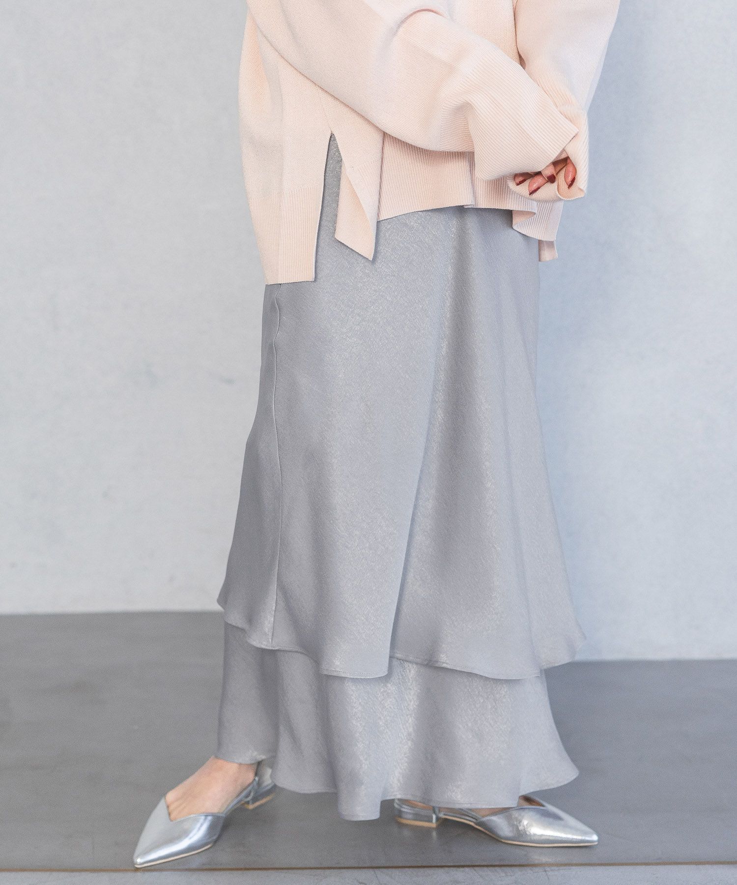 A part by 「ティアードフレアスカート」|スカート|ライトグレー